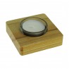 4 pieces of tealight candle core beech, 7.8 x 7.8 x 1.9 cm, total height 3 cm