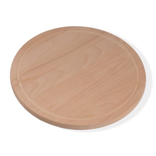 PIZZABRETT FRÜHSTÜCKSBRETT RUND DURCHMESSER 36 CM 1.9 CM DICK BUCHE GEDÄMPFT