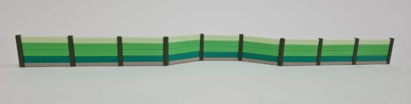 Lärmschutzwand H0. 38 mm hoch, mit Bucht, Felder 5,5 cm, grün