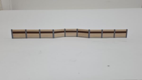 Lärmschutzwand H0. 38 mm hoch, mit Bucht, Felder 5,5 cm, braun