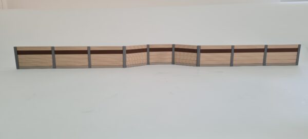 Lärmschutzwand H0. 45 mm hoch, mit Bucht, Felder 5,5-7cm, braun