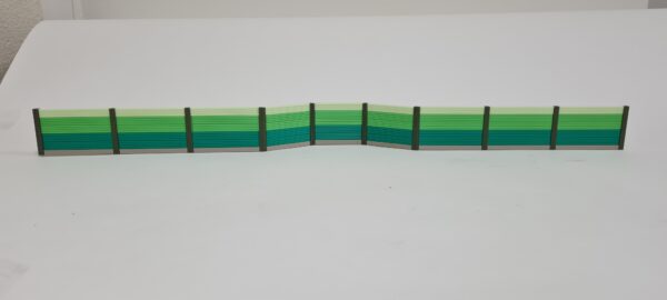 Lärmschutzwand H0. 45 mm hoch, mit Bucht, Felder 5,5-7cm, grün